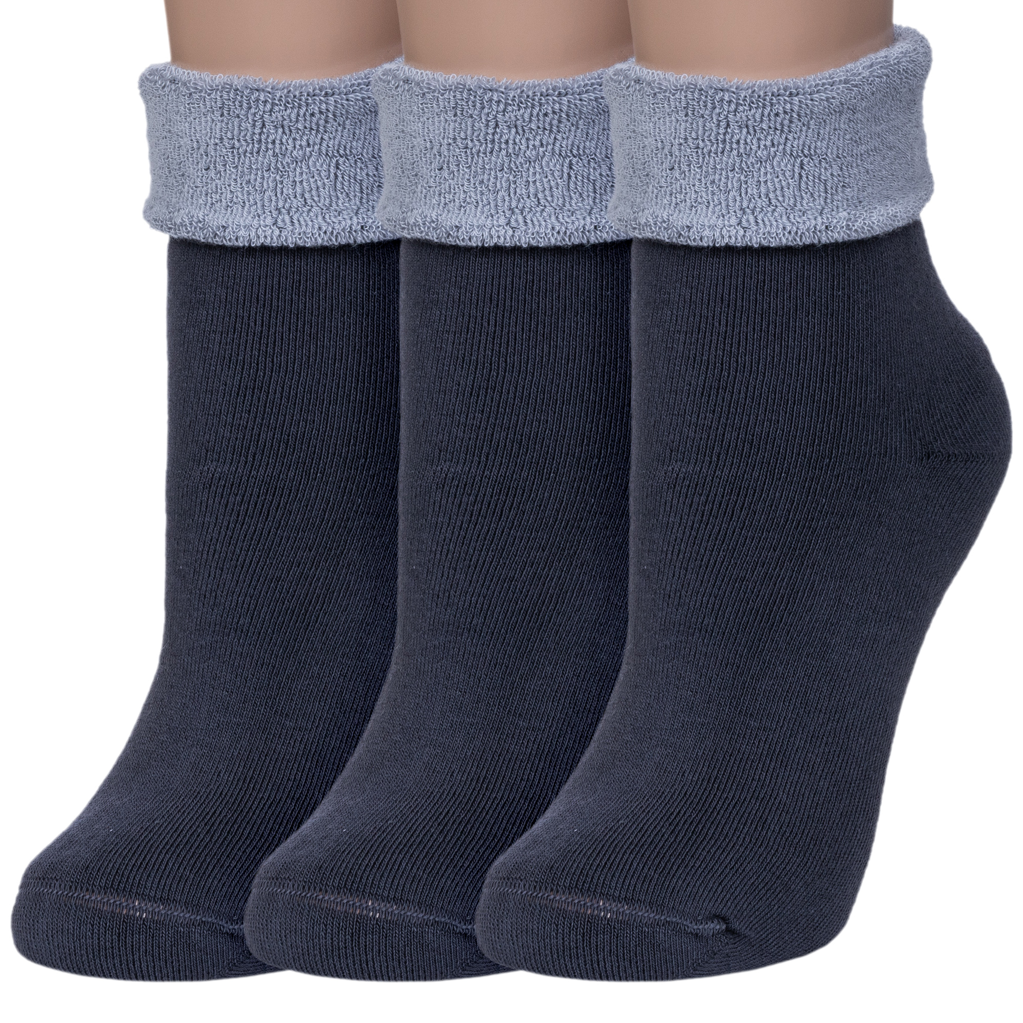 Комплект носков женских Rusocks 3-Ж-2331 серых 23-25