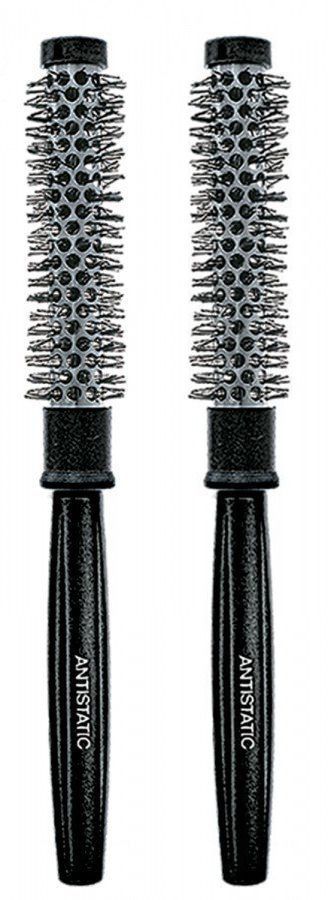 Щетка для укладки волос Inter-Vion металлическая, черная, 14 мм, 2 штуки