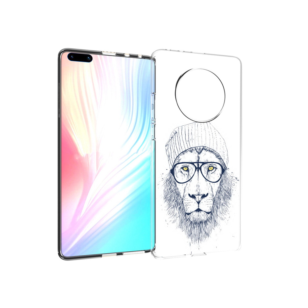 

Чехол MyPads Tocco для Huawei Mate 40 Pro хиппи лев, Прозрачный, Tocco
