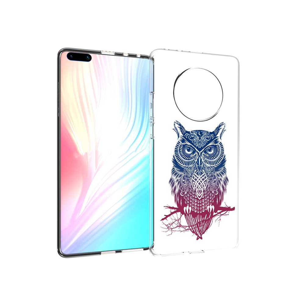 

Чехол MyPads Tocco для Huawei Mate 40 Pro хиппи сова, Прозрачный, Tocco