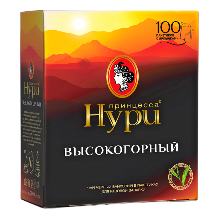 

Чай черный Принцесса Нури в пакетиках 2 г x 100 шт