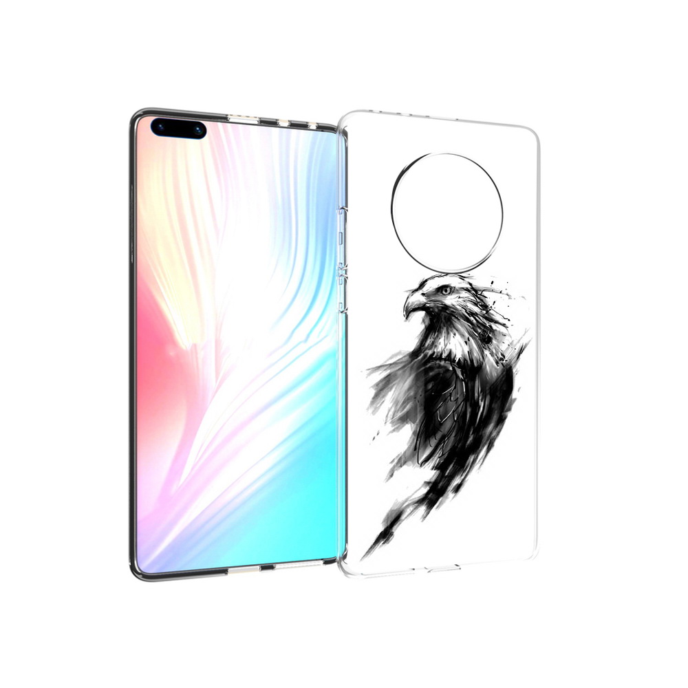 

Чехол MyPads Tocco для Huawei Mate 40 Pro чб птица, Прозрачный, Tocco