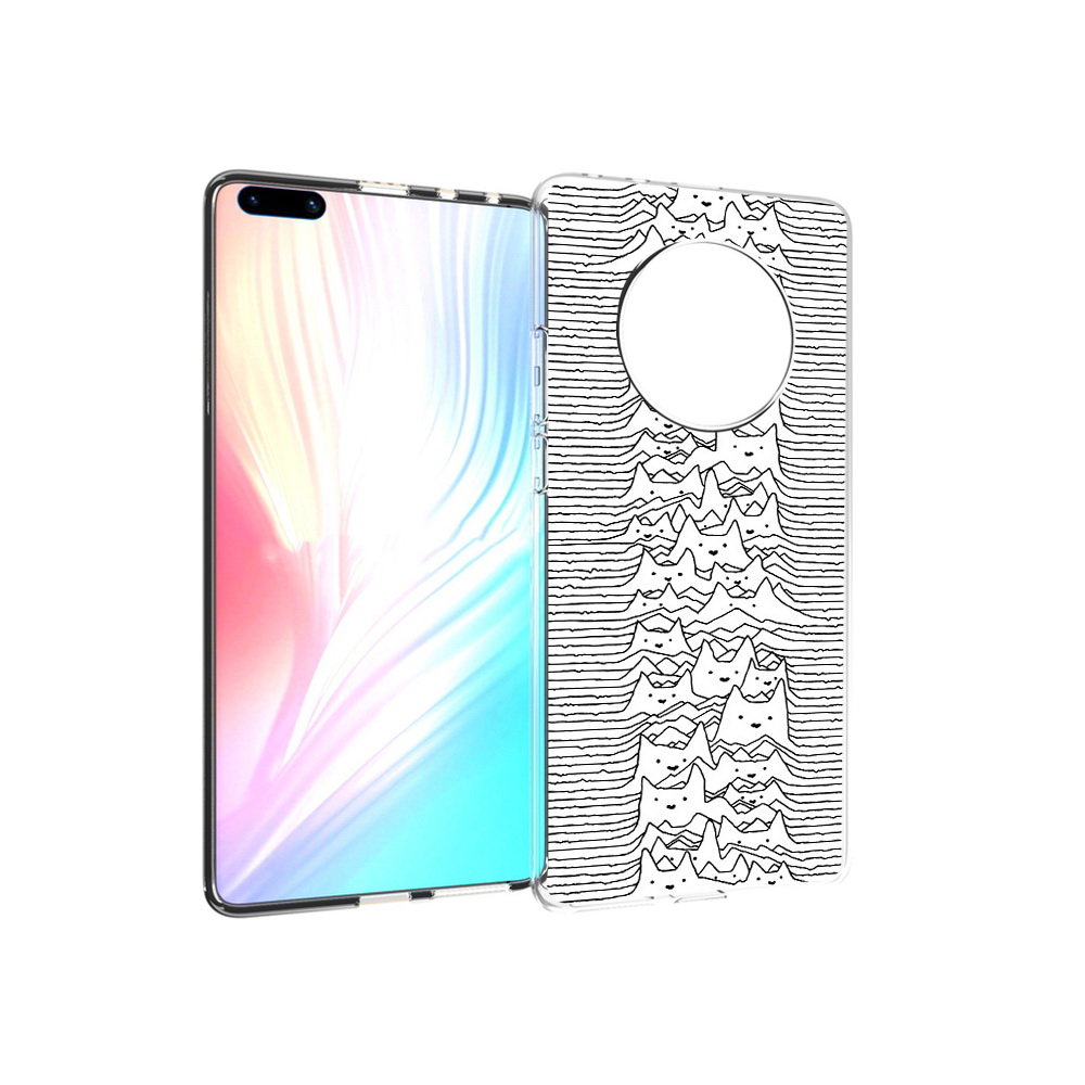 

Чехол MyPads Tocco для Huawei Mate 40 Pro черно белые коты 3D, Прозрачный, Tocco