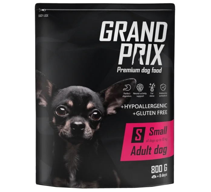 Сухой корм для собак Grand prix Small Adult, злаки, птица, 0.8кг