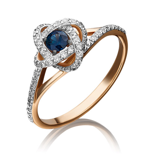 

Кольцо из золота р. 16 PLATINA jewelry 01-1437-00-105-1110-30, бриллиант\сапфир, 01-1437-00-105-1110-30