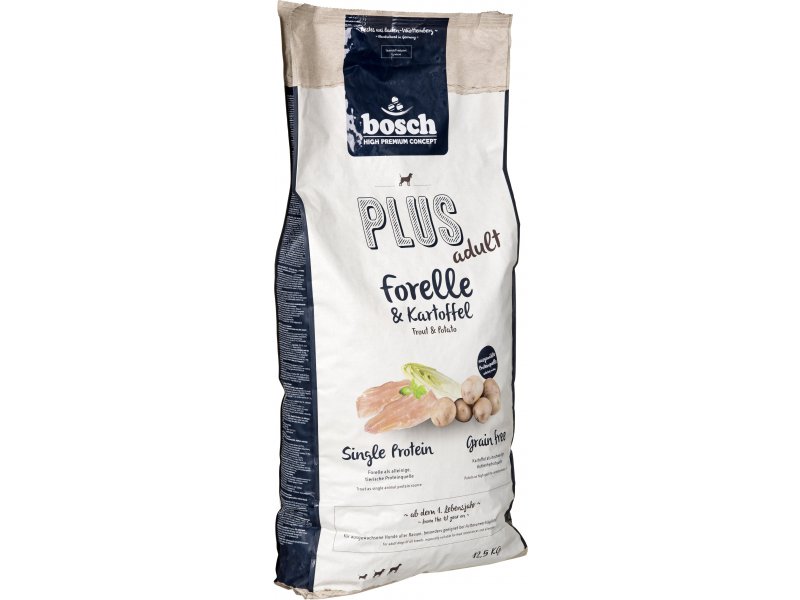 

Сухой корм для собак Bosch Adult Plus Trout&Potato Форель и Картофель 2.5кг