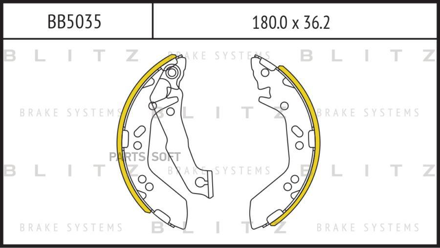Колодки Тормозные Барабанные Blitz арт. BB5035