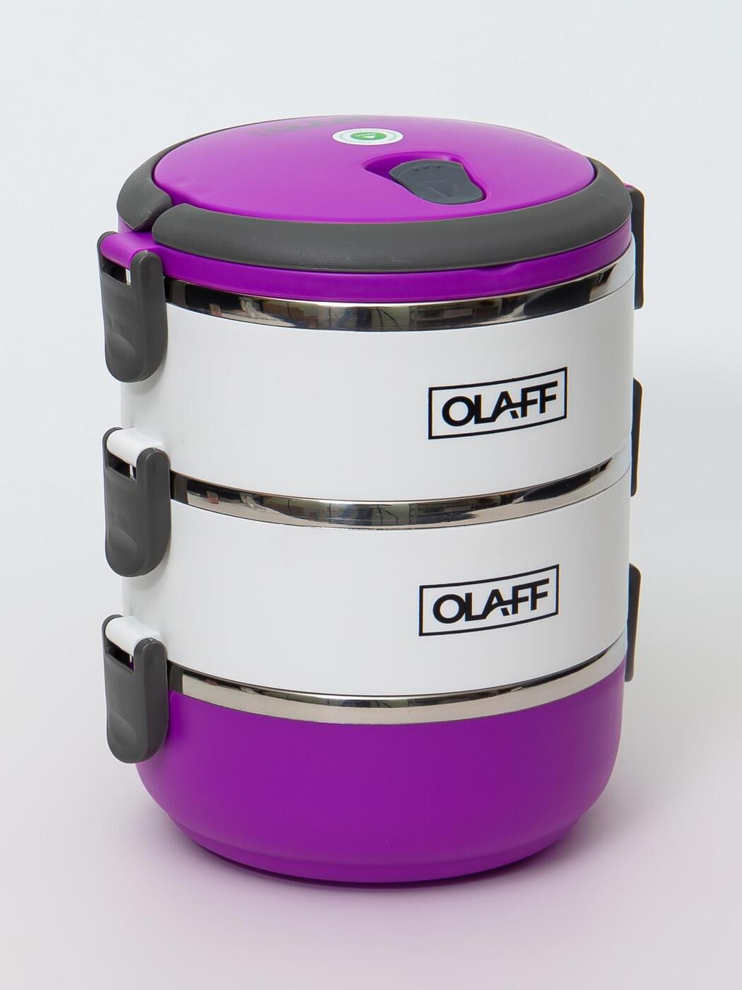 

ланч-бокс 3-х ярусный 2100, Белый;фиолетовый, 119-25040