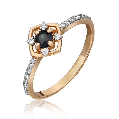 

Кольцо из золота с бриллиантом/сапфиром р. 18 PLATINA jewelry 01-1443-00-105-1110-30, 01-1443-00-105-1110-30