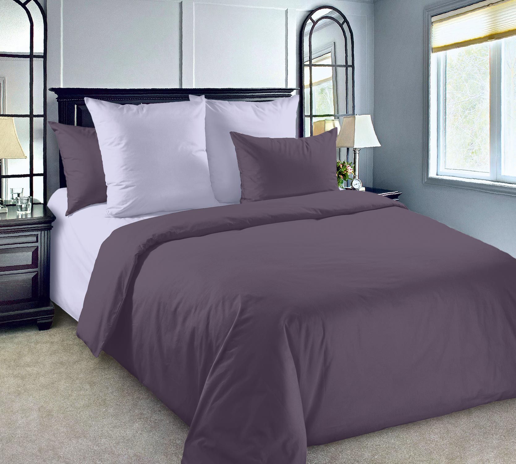 

Однотонное постельное белье Ягодная поляна, перкаль, 1.5-спальное., наволочки 70х70, серия Однотонное перкаль