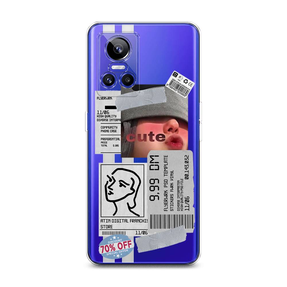 

Чехол на Realme GT Neo 3 "Cute girl collage", Розовый;серый;голубой, 259050-6