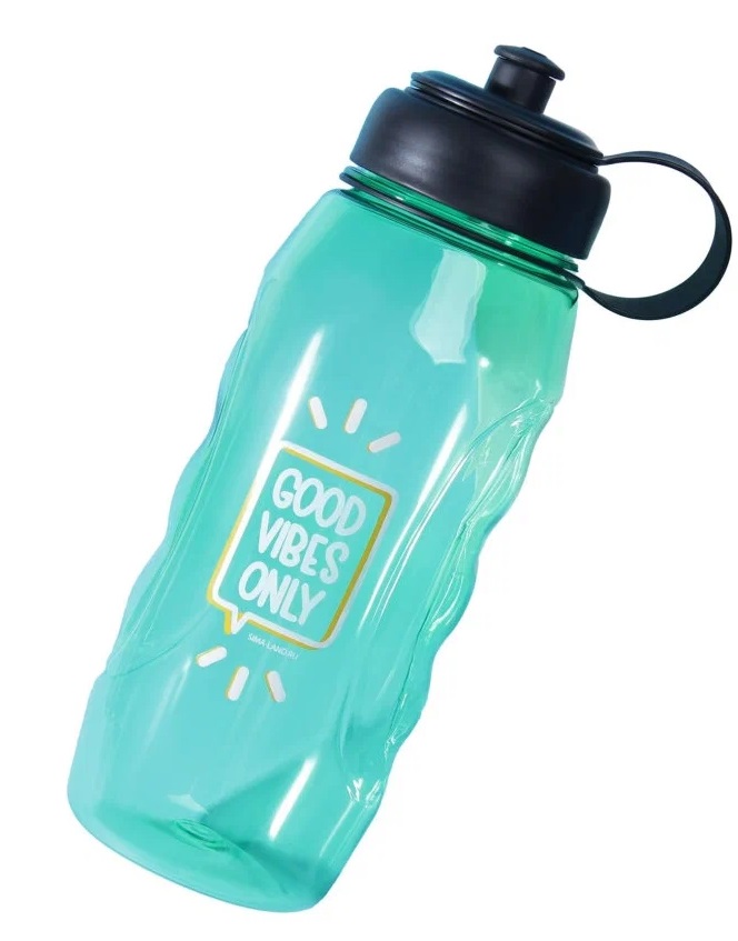 

Бутылка для воды Good vibes only, 1100 мл, 7183162, Зеленый