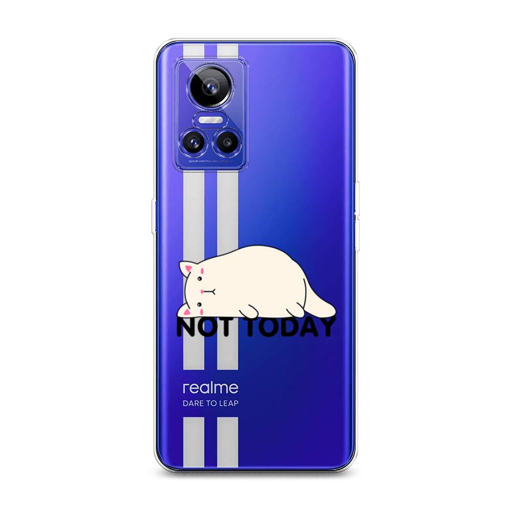 

Чехол на Realme GT Neo 3 "Cat not today", Белый;розовый;черный, 259050-1