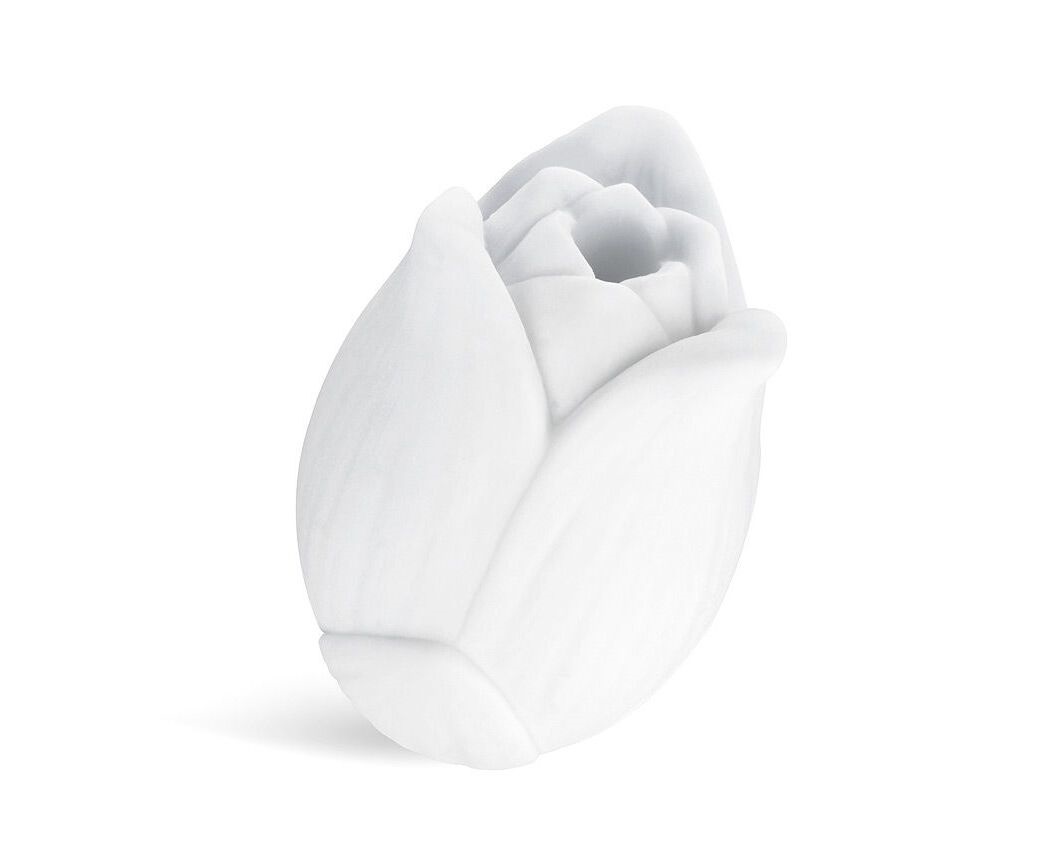 Белый нереалистичный мастурбатор в форме бутона цветка Lotus