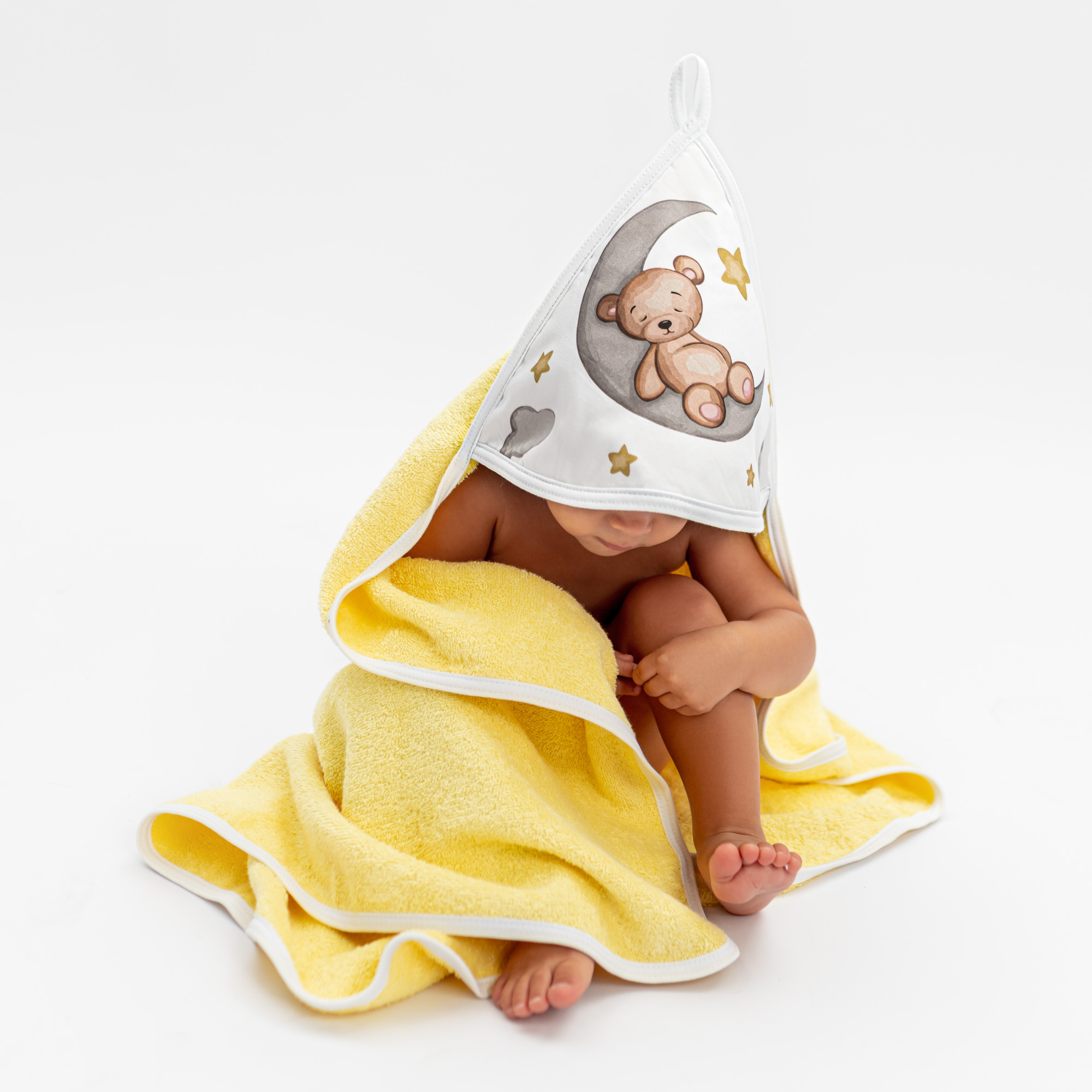 

Полотенце детское с уголком AmaroBaby Wash Bear, 90х90, желтый, AB225404W