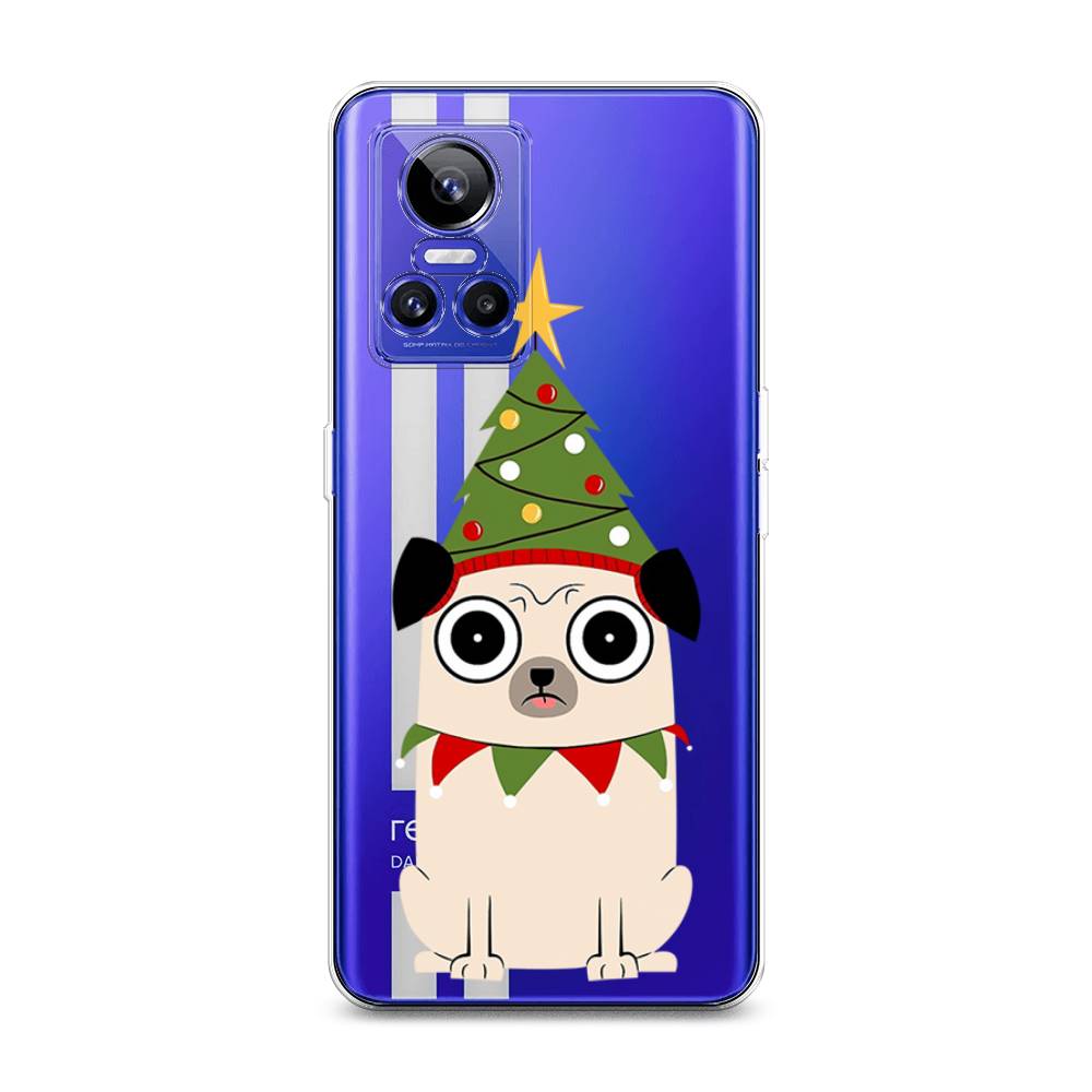 

Чехол на Realme GT Neo 3 "Собачка с ёлочкой", Бежевый;красный;зеленый, 259050-1
