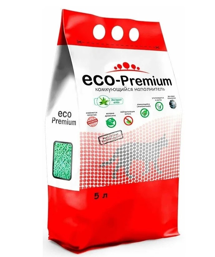 Впитывающий наполнитель Eco Premium Алоэ древесный, 5 л