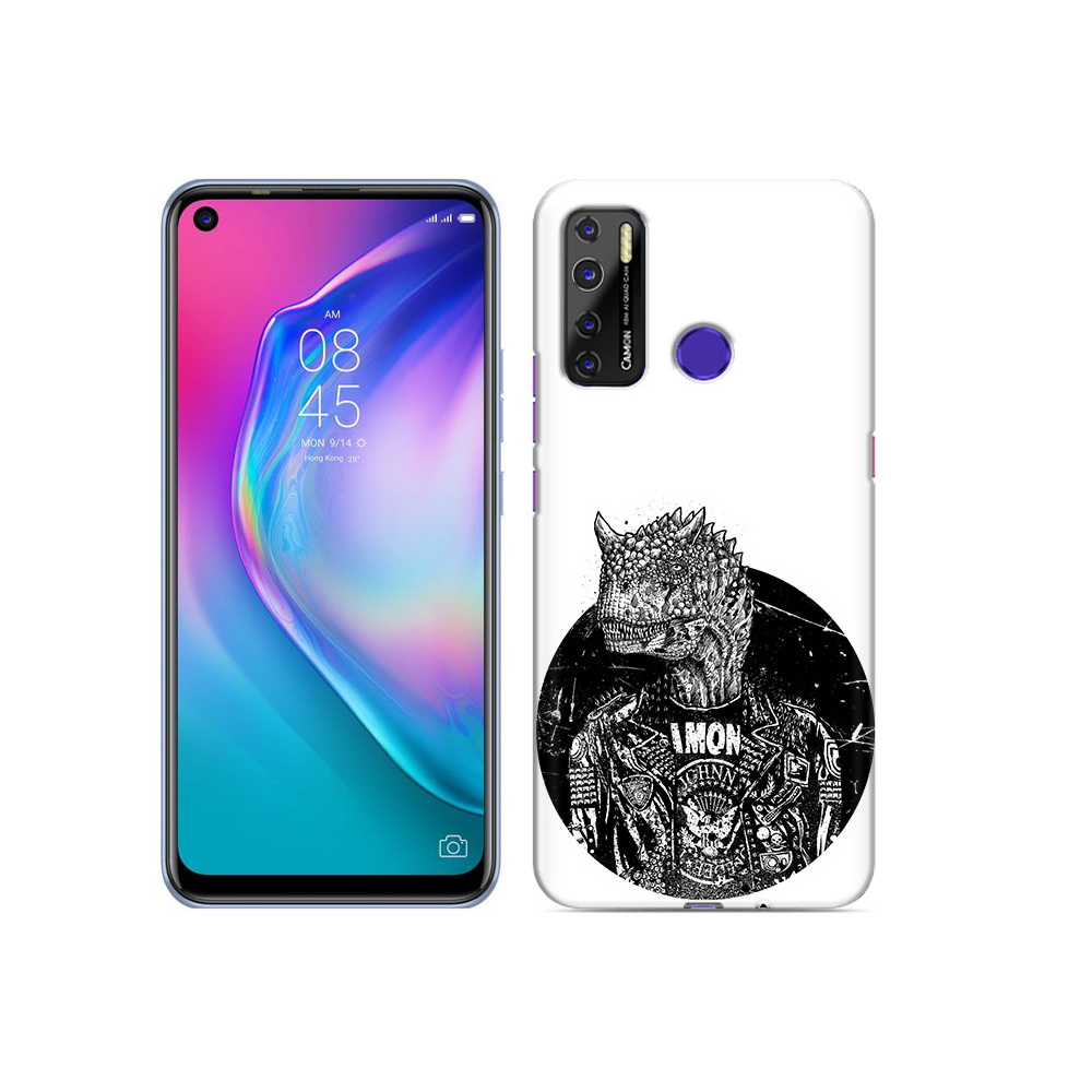 

Чехол MyPads Tocco для Tecno Camon 15 динозавр в куртке, Прозрачный, Tocco
