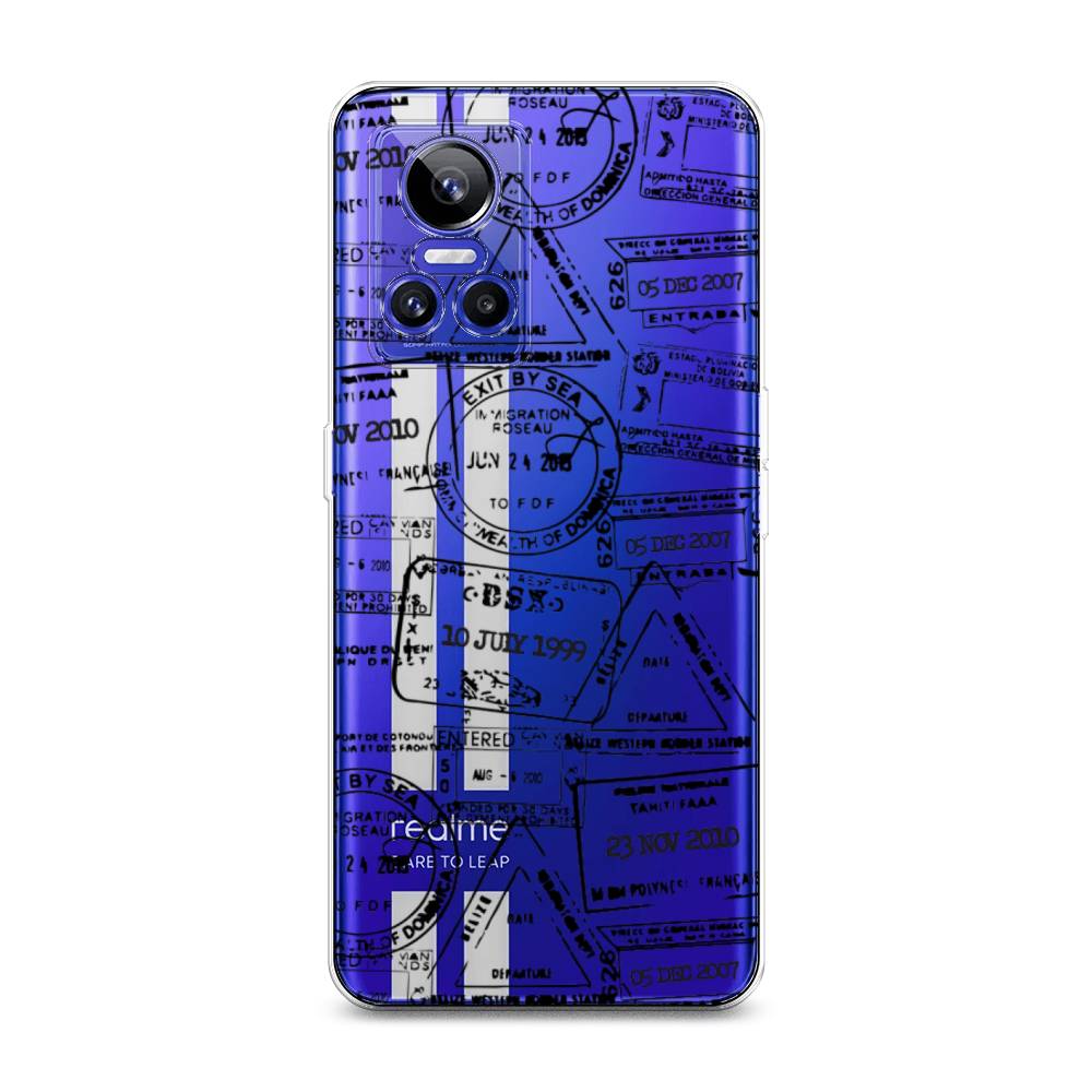 

Чехол на Realme GT Neo 3 "Visa stamps 2", Белый;черный;серый, 259050-2