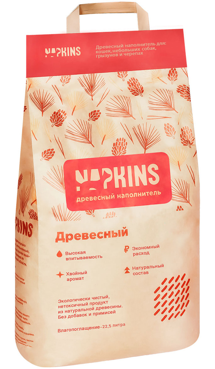 Впитывающий наполнитель NAPKINS древесный, 6 кг