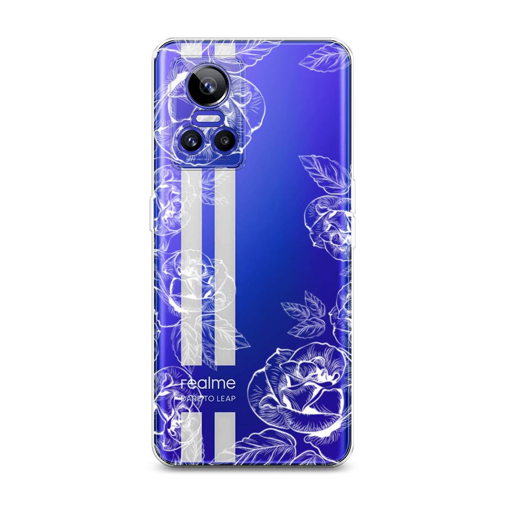 

Чехол на Realme GT Neo 3 "Розы графика", Черный;серый, 259050-2