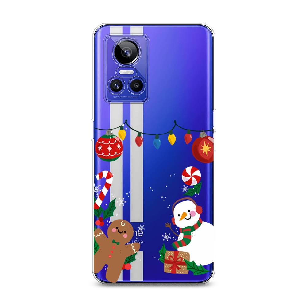 

Чехол на Realme GT Neo 3 "Новогоднее настроение", Коричневый;красный;зеленый, 259050-5