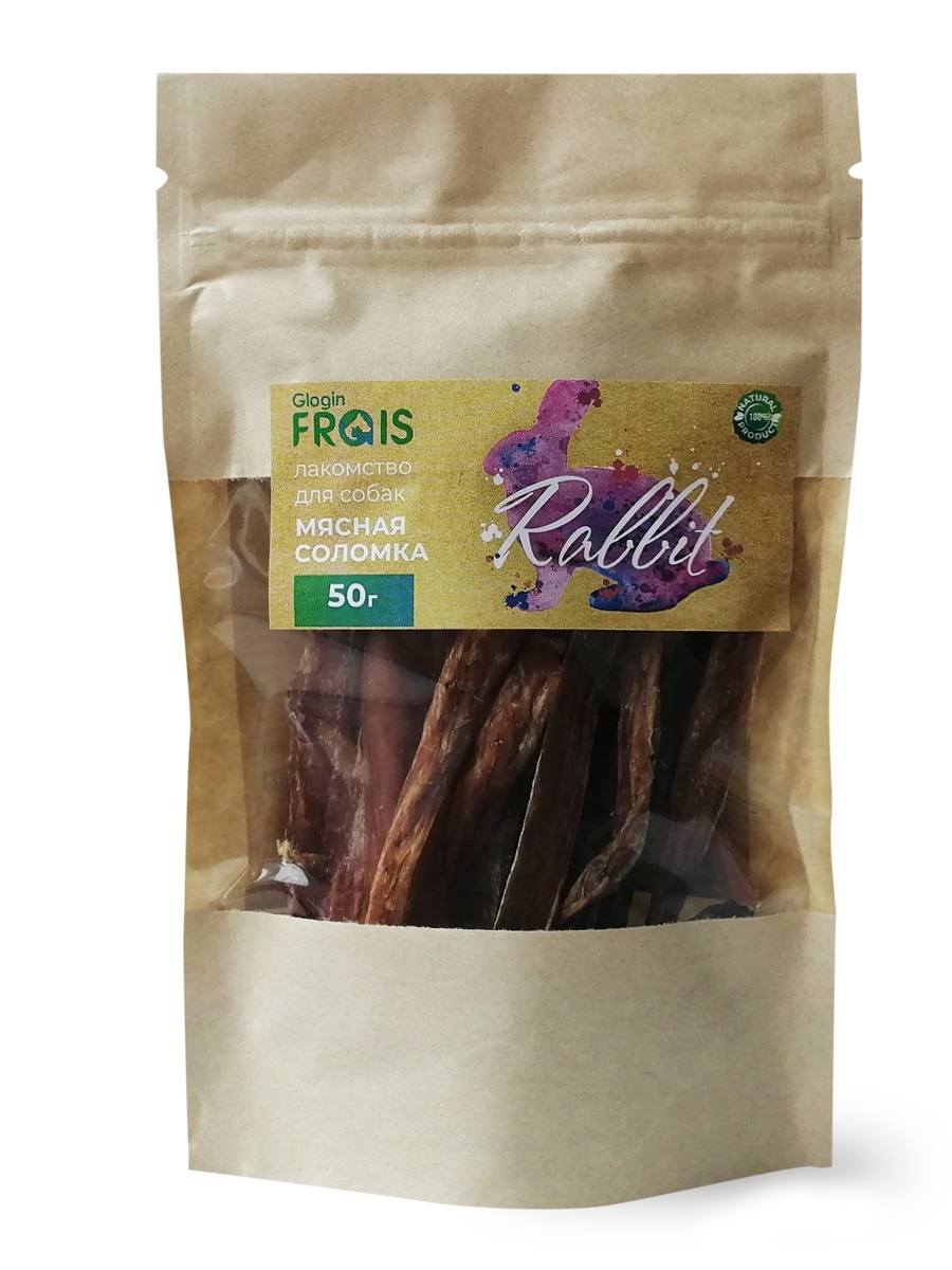 

Лакомство для собак Frais Соломка мясная из кролика, 50 г