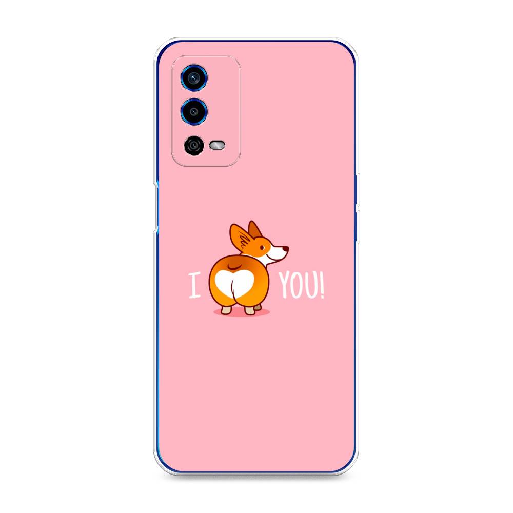 

Чехол для Oppo A55 4G "Корги I love you", Розовый;коричневый;белый, 259150-1