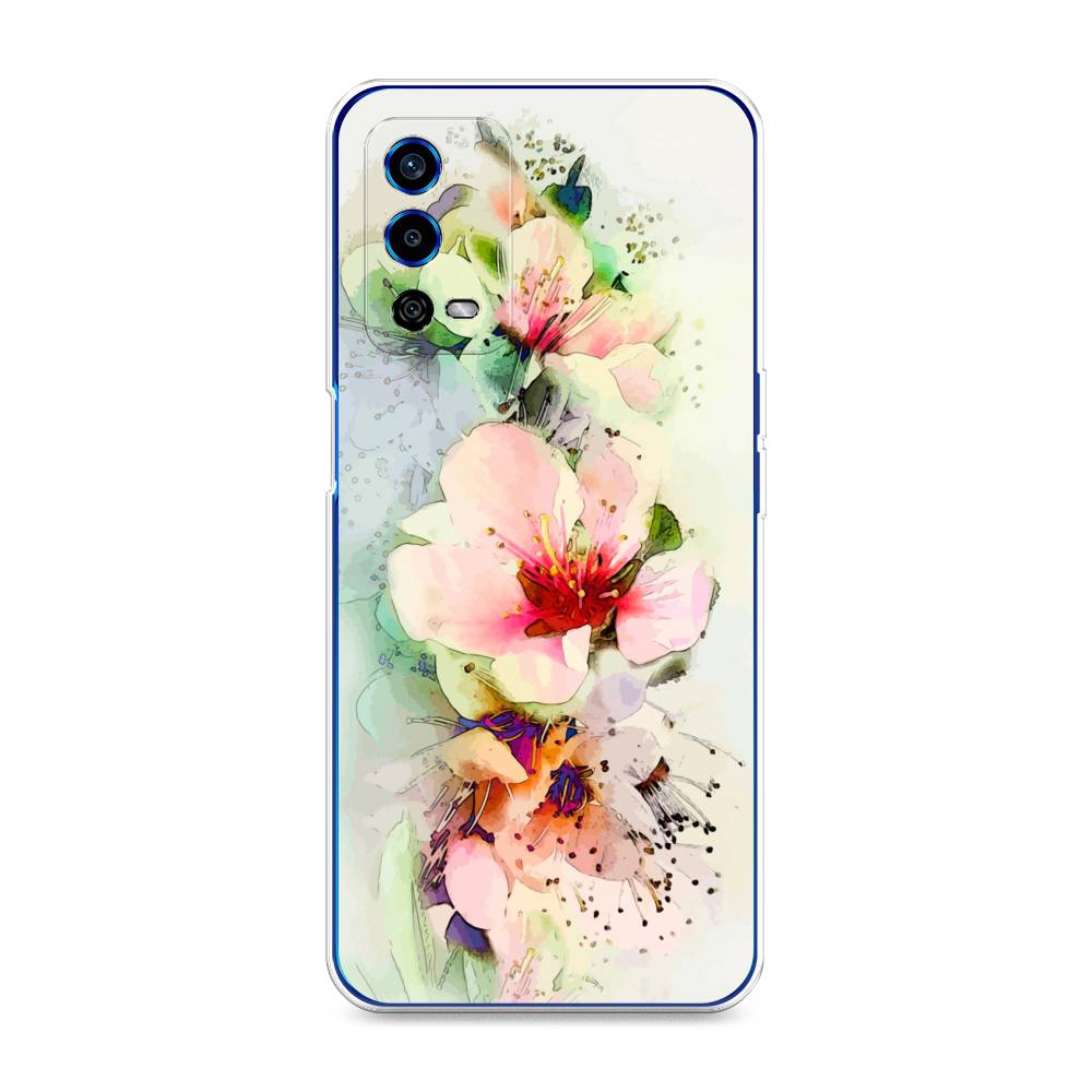 

Чехол для Oppo A55 4G "Нежные цветы", Зеленый;розовый, 259150-2