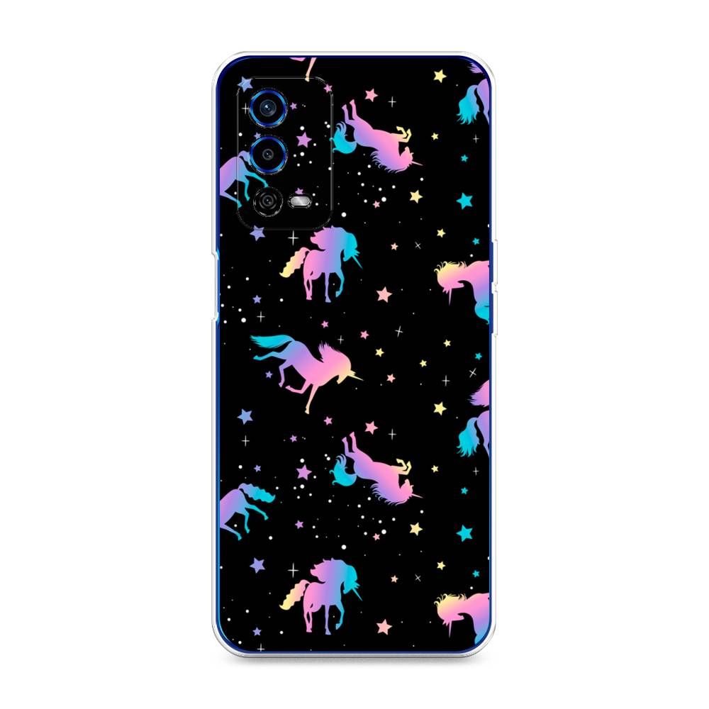 

Чехол для Oppo A55 4G "Единороги градиент", Черный;розовый;голубой, 259150-1