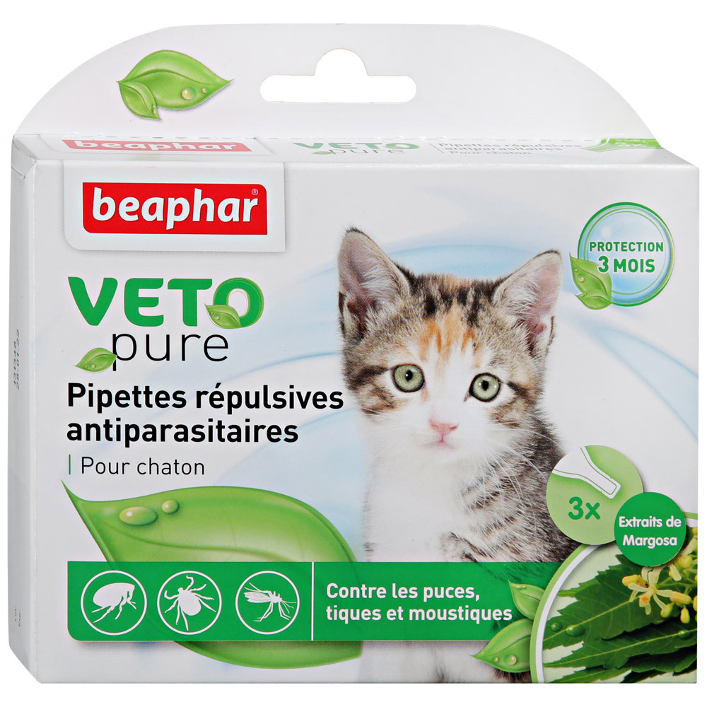 

Капли Beaphar Veto Pure от блох и клещей, с экстрактом маргозы 3 пипетки по 0.4 мл