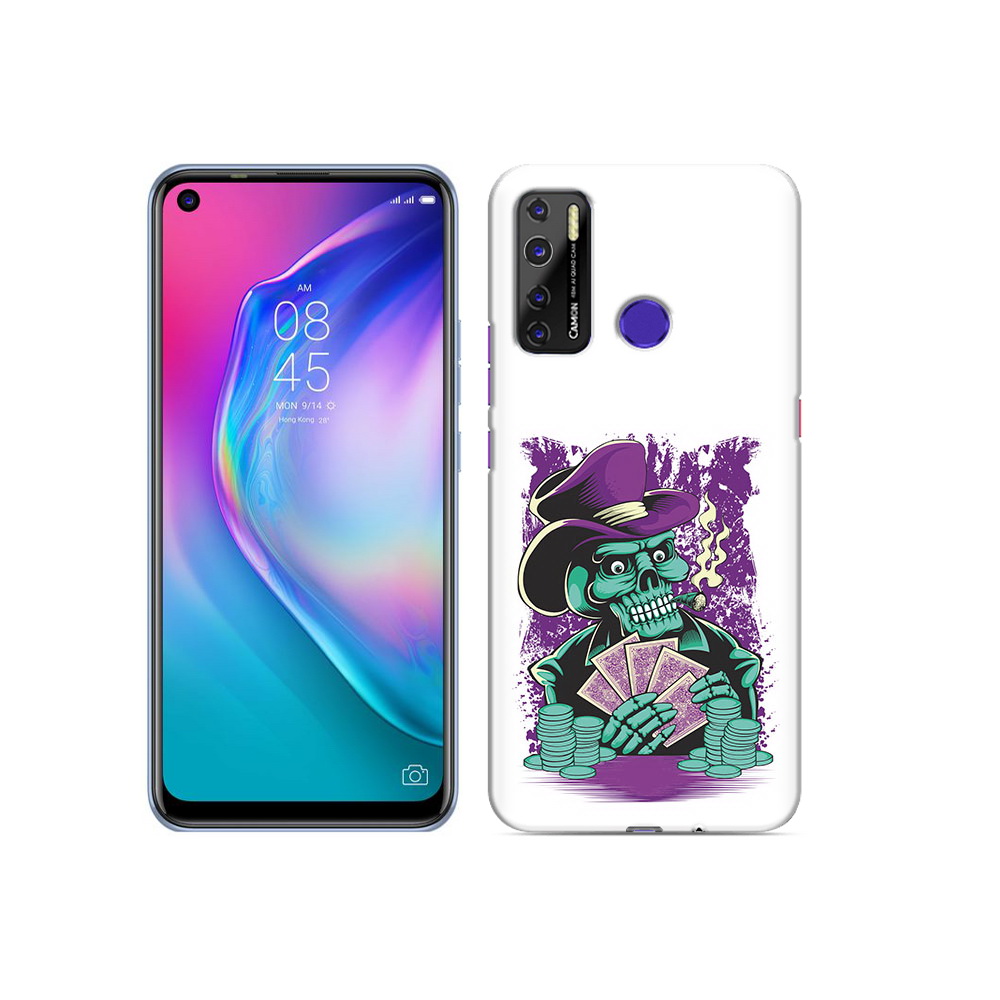 

Чехол MyPads Tocco для Tecno Camon 15 зеленый череп с картами, Прозрачный, Tocco