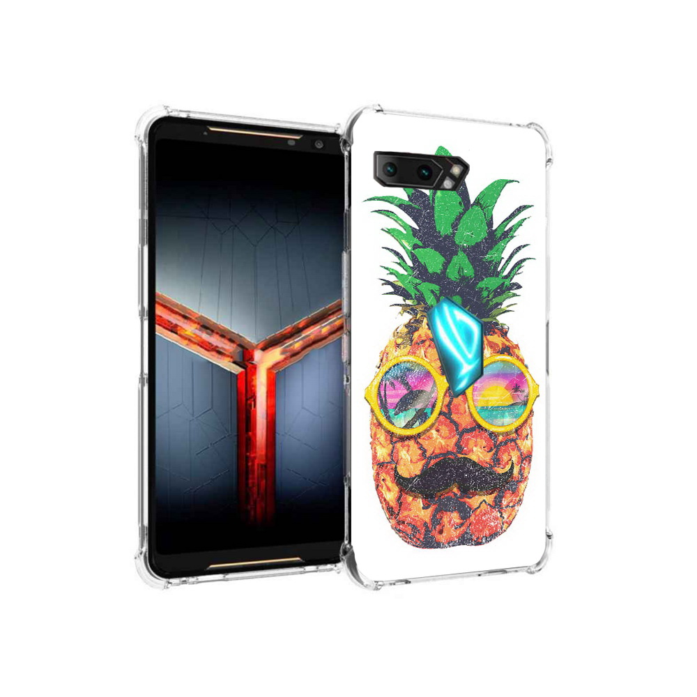 

Чехол MyPads Tocco для Asus ROG Phone 2 прикольный ананас с лицом, Прозрачный, Tocco