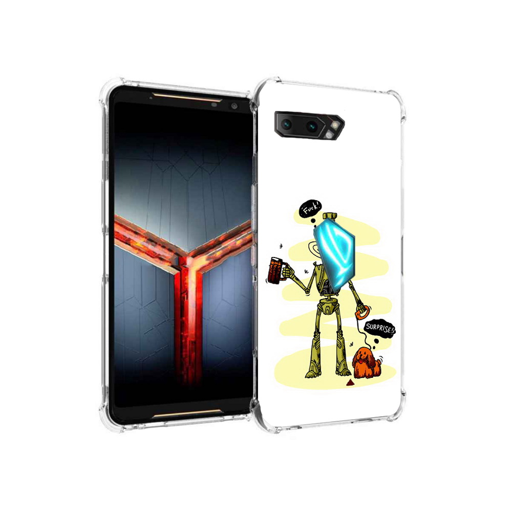 

Чехол MyPads Tocco для Asus ROG Phone 2 прикольный робот, Прозрачный, Tocco