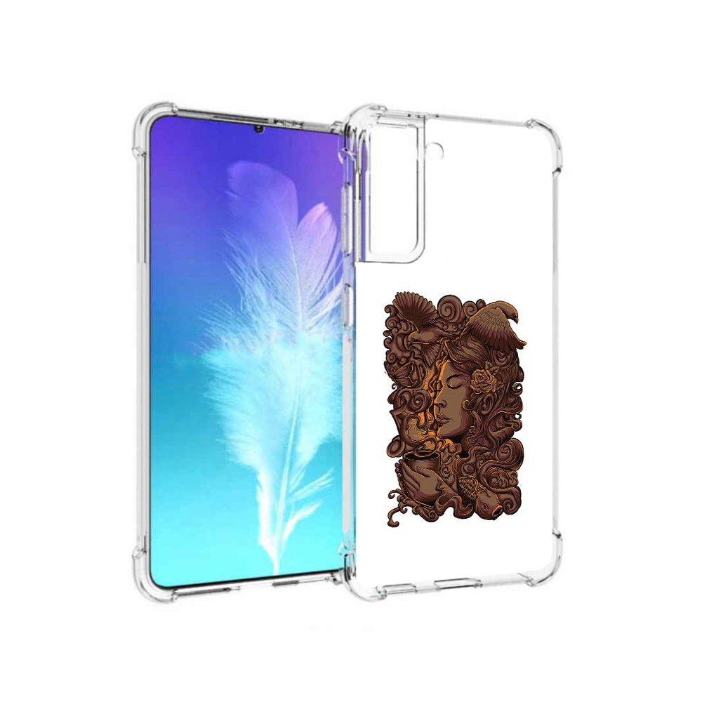 Чехол MyPads Tocco для Samsung Galaxy S21 девушка с длинными волосами абстракция