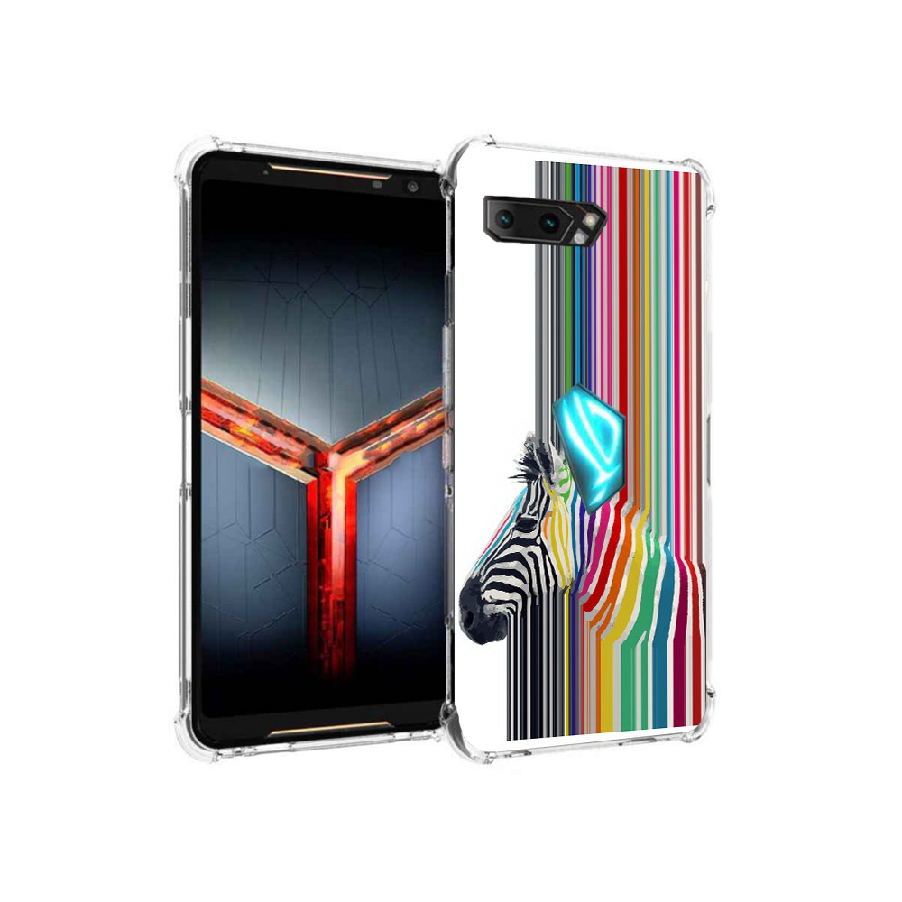 

Чехол MyPads Tocco для Asus ROG Phone 2 радужная зебра, Прозрачный, Tocco