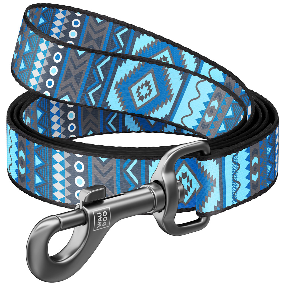

Поводок WAUDOG Nylon Этно синий ширина 20 мм длина 122 см