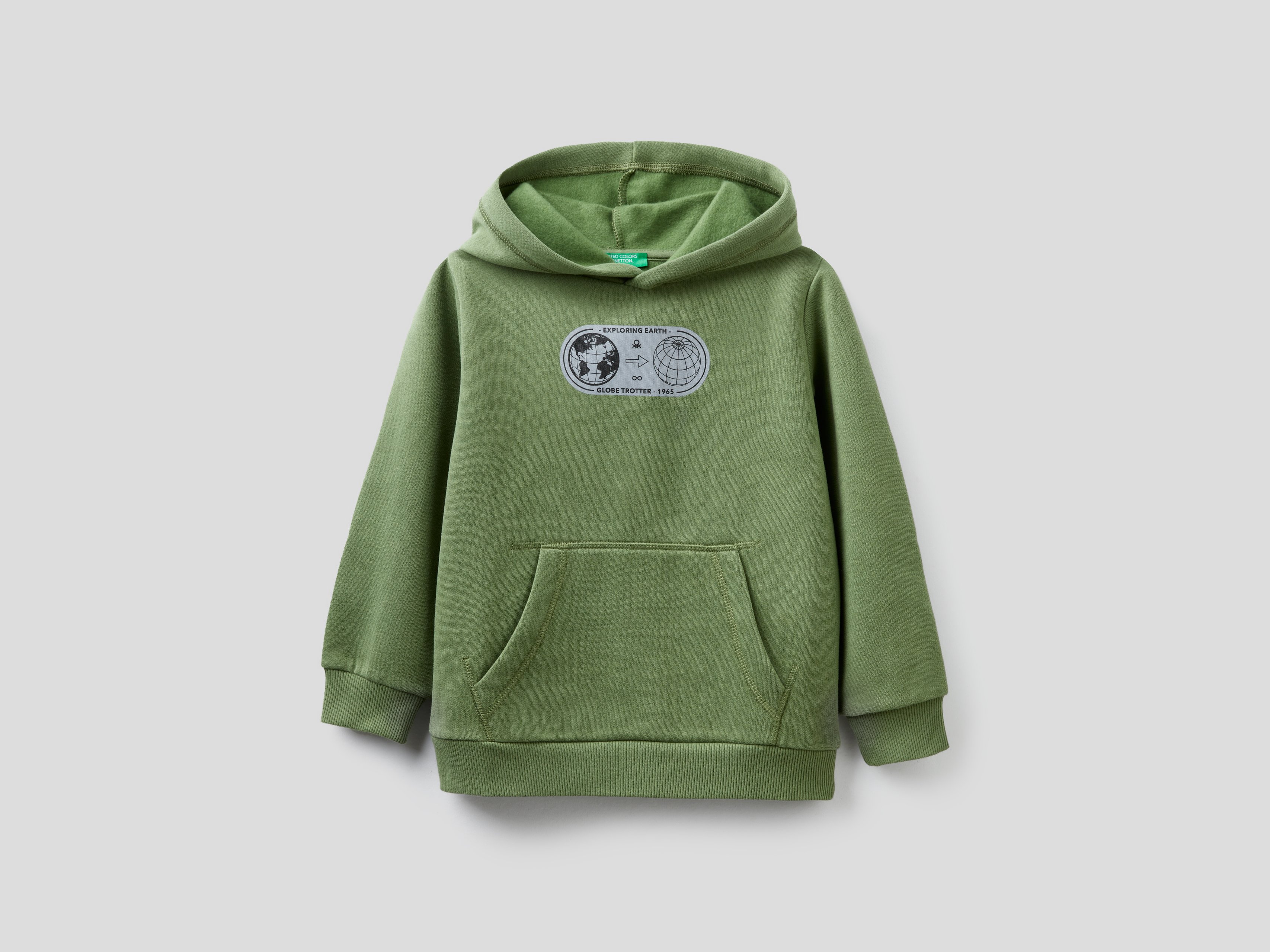 фото Толстовка для мальчиков benetton цв. зеленый р.128 united colors of benetton