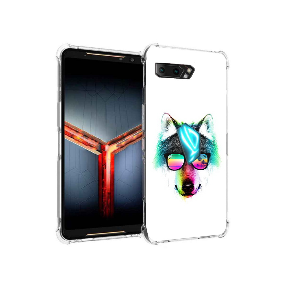 

Чехол MyPads Tocco для Asus ROG Phone 2 радужный волк, Прозрачный, Tocco