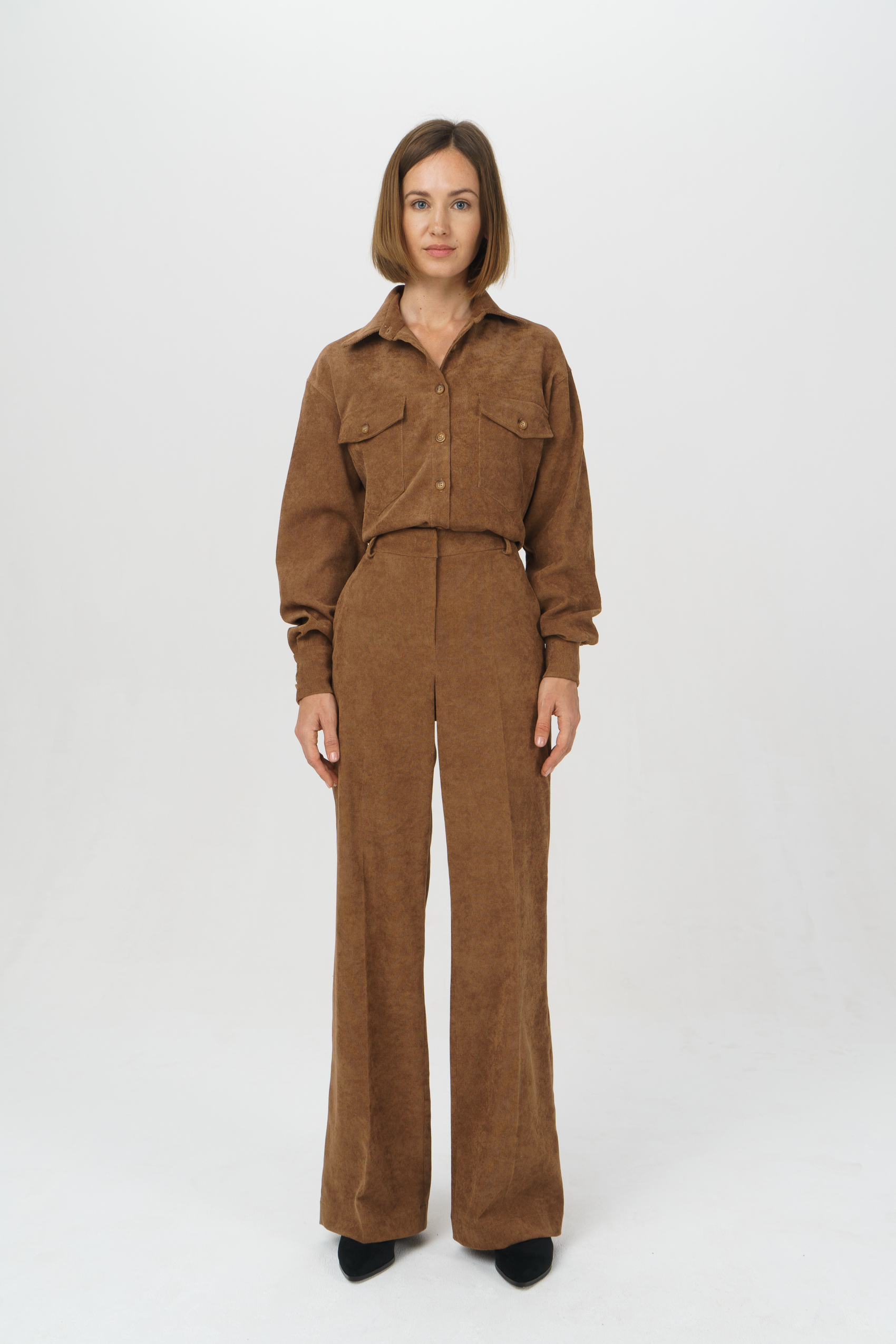 

Брюки женские Ennergiia AW23-V06 коричневые 42 RU, AW23-V06