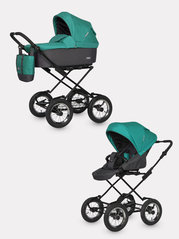 

Коляска 2 в 1 Riko Basic Bella Classic 03 серый-малахит, Bella Classic