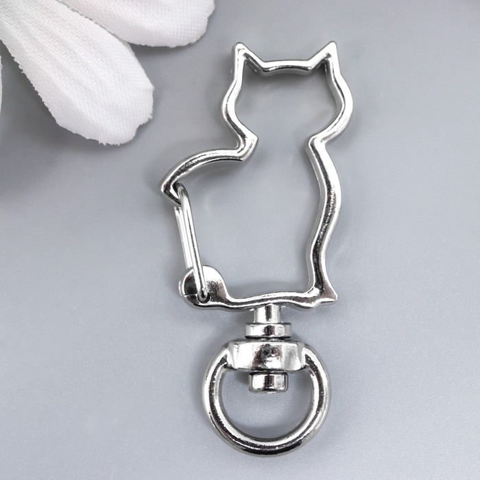 

Карабин металл Кошка серебро 4,1х1,9 см