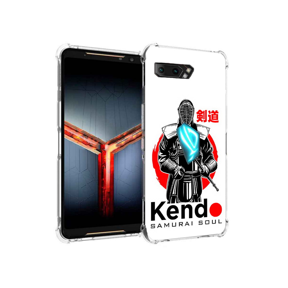 

Чехол MyPads Tocco для Asus ROG Phone 2 рисованый самурай, Прозрачный, Tocco