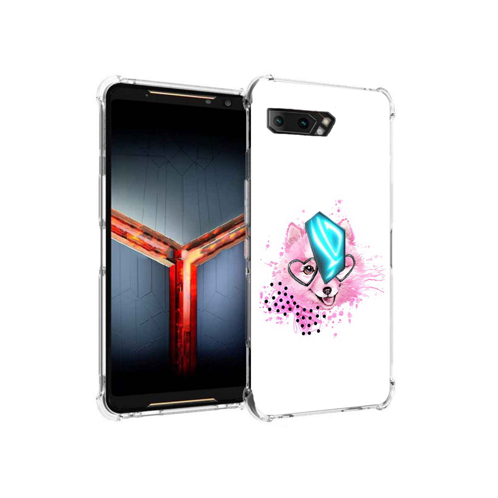 

Чехол MyPads Tocco для Asus ROG Phone 2 розовый волченок, Прозрачный, Tocco