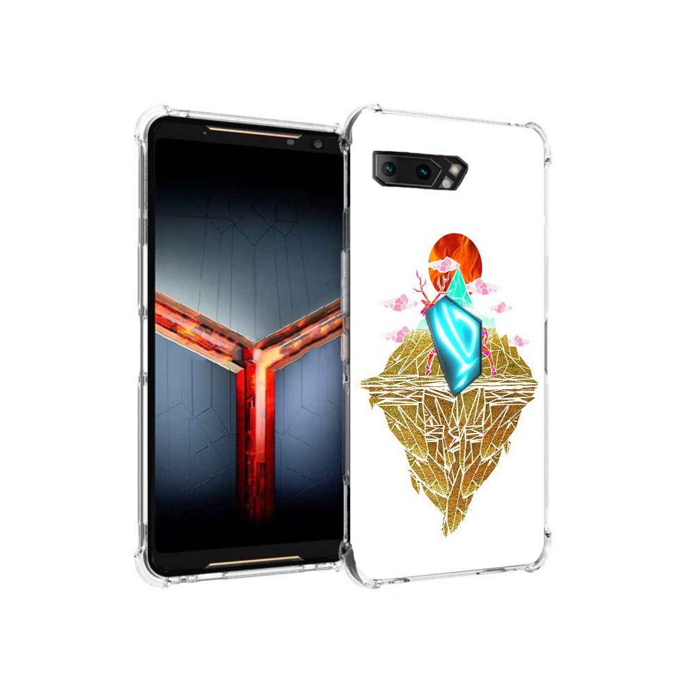 

Чехол MyPads Tocco для Asus ROG Phone 2 розовый олень абстракция, Прозрачный, Tocco