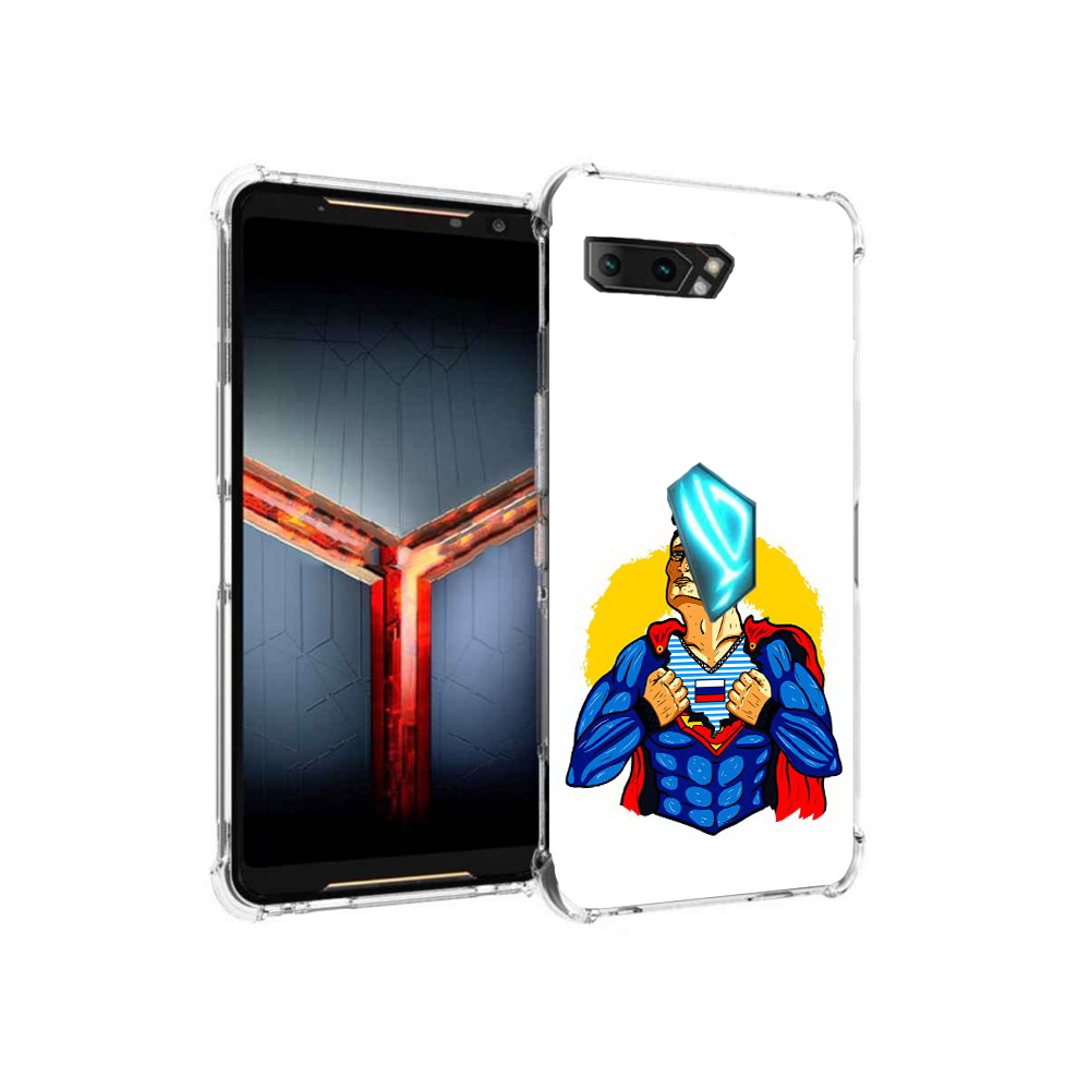 

Чехол MyPads Tocco для Asus ROG Phone 2 русский супермен, Прозрачный, Tocco