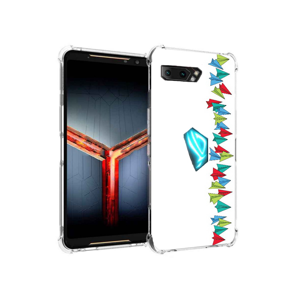 

Чехол MyPads Tocco для Asus ROG Phone 2 самолетики из листочков, Прозрачный, Tocco