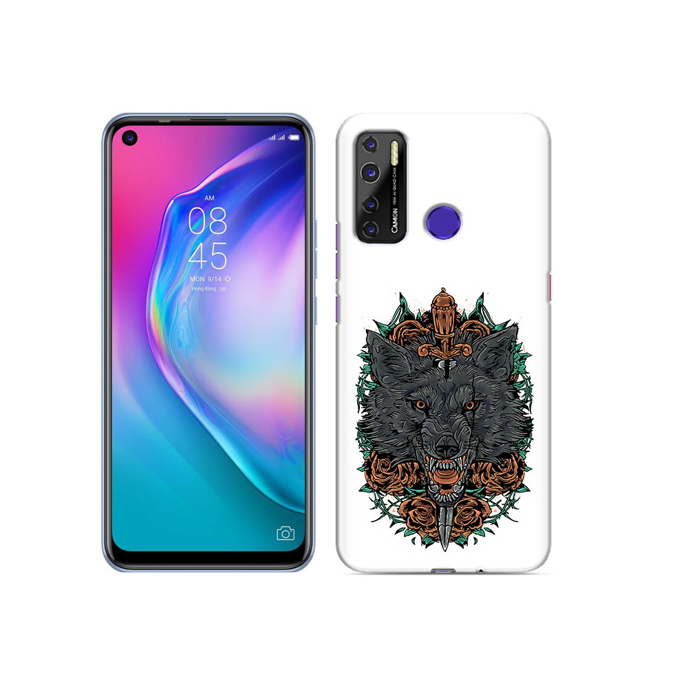 

Чехол MyPads Tocco для Tecno Camon 15 красивый злой волк, Прозрачный, Tocco