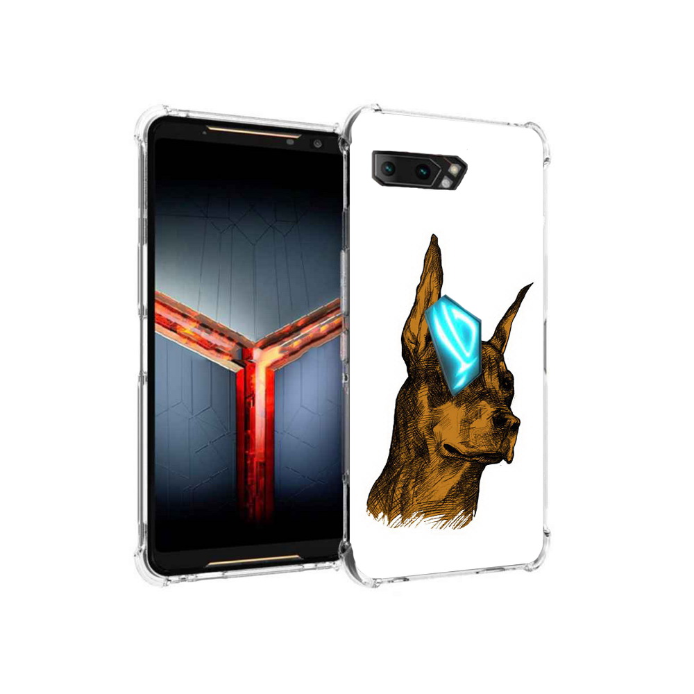 

Чехол MyPads Tocco для Asus ROG Phone 2 скетч доберман, Прозрачный, Tocco