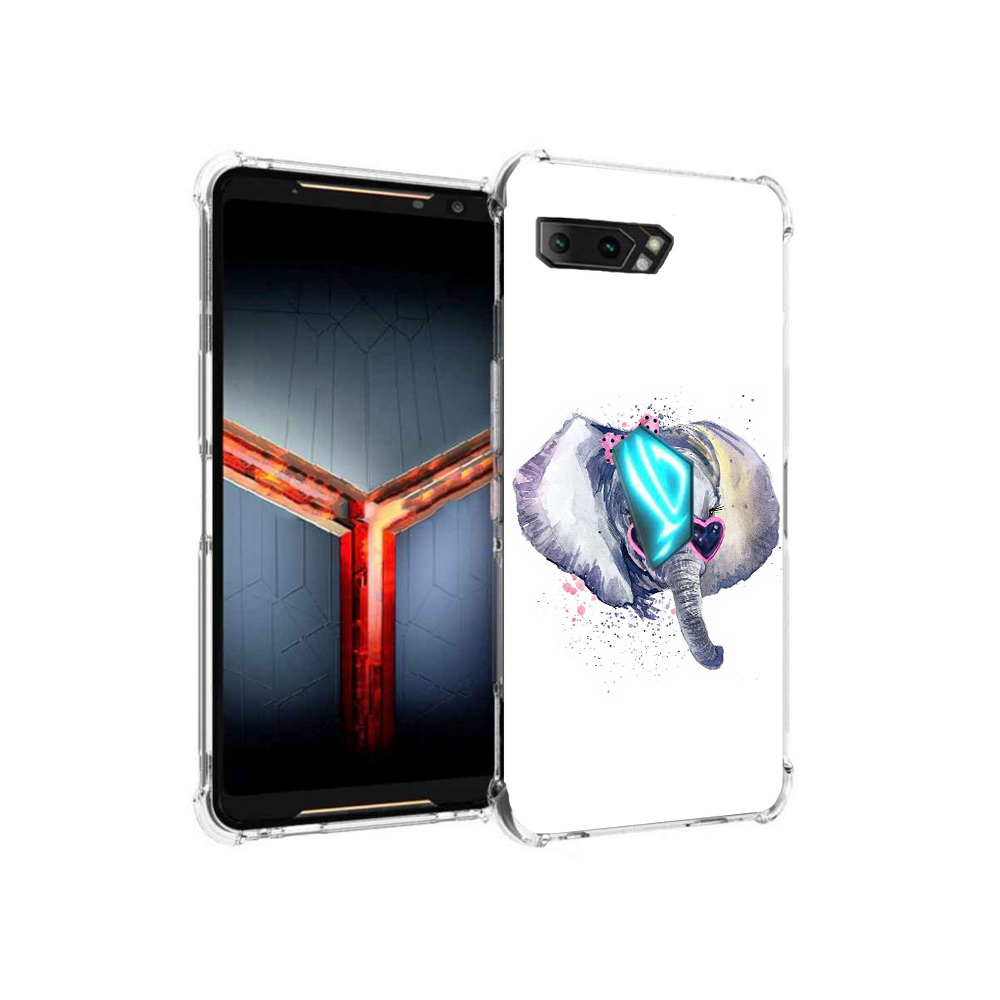 

Чехол MyPads Tocco для Asus ROG Phone 2 слоник в очках, Прозрачный, Tocco